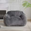 Fauteuil à billes d'intérieur, fausse fourrure grise
