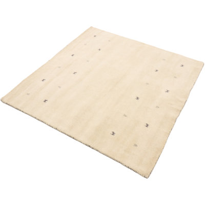 Handwoven Wool Gabbeh Uni White Rug