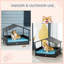 Niche pour chien bleue avec auvent et coussin amovible pour refuge pour animaux de compagnie