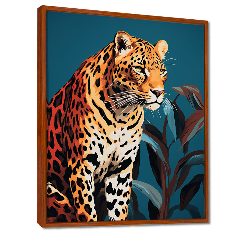 Portrait d'un tigre gracieux au crépuscule, Toile avec cadre flottant brun, H 32 po x l 16 po x P 1 po