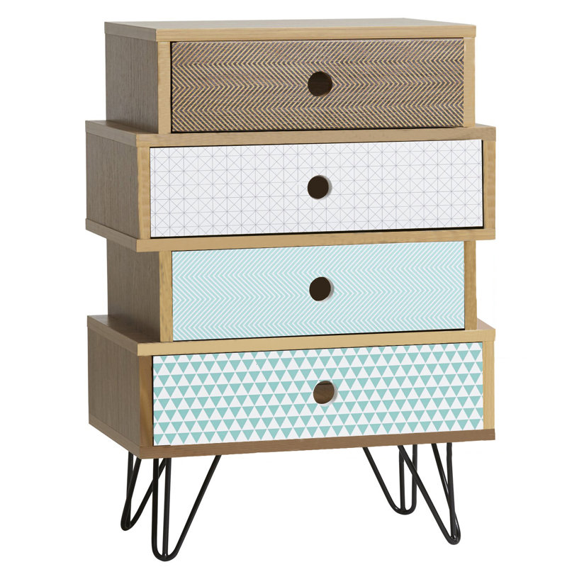 Jenifer 40cm W Metal Bedside Table