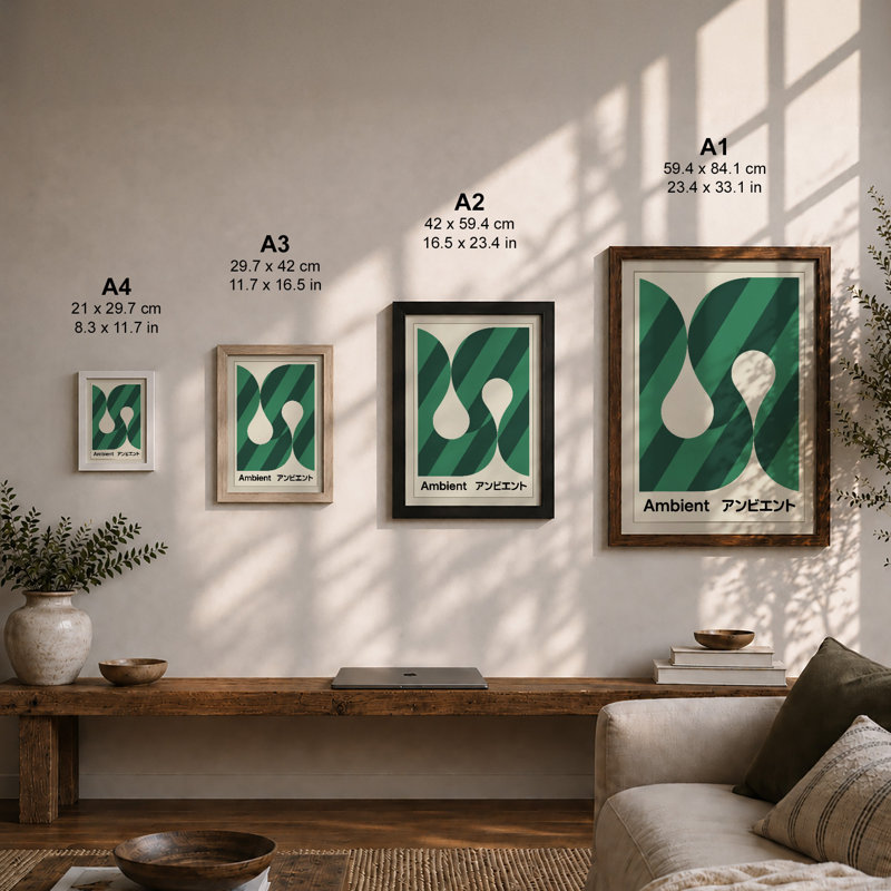 Ambient Pears Geometric - Framed Print, Walnut, A1 - 84.1 x 59.4 cm