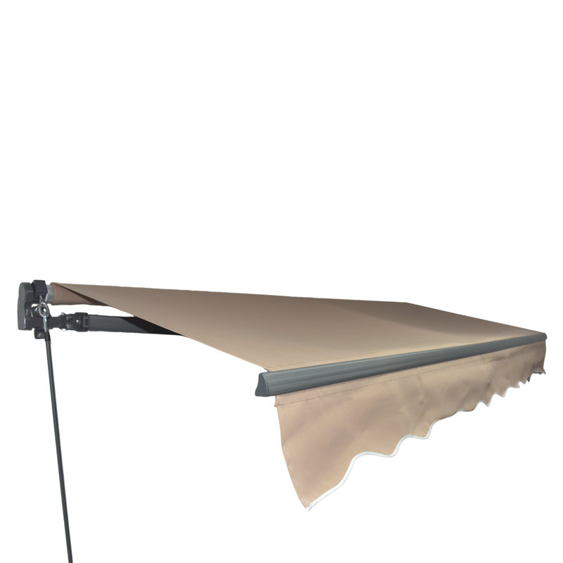 Retractable Patio Awning with Polyester Cover ,Door Canopy,Window Awning,Freestanding Awning, Khaki