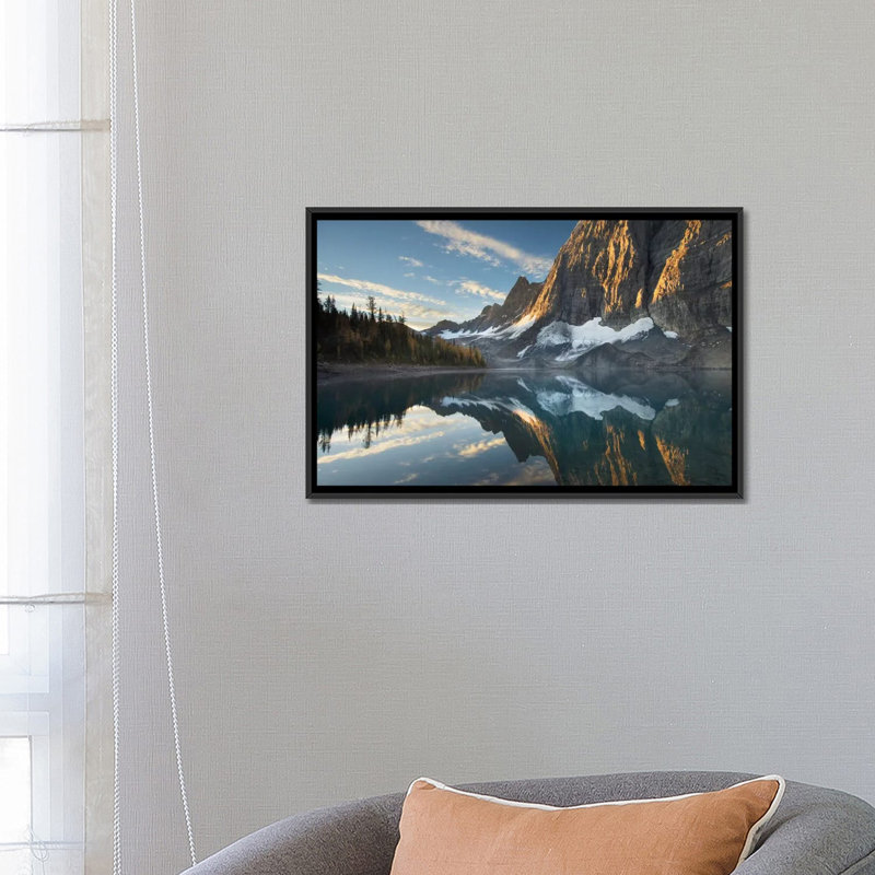 « floe lake iii », reproduction de photo sur toile Reflection, H 18 po x l 26 po x P 1,5 po, Toile avec cadre noir