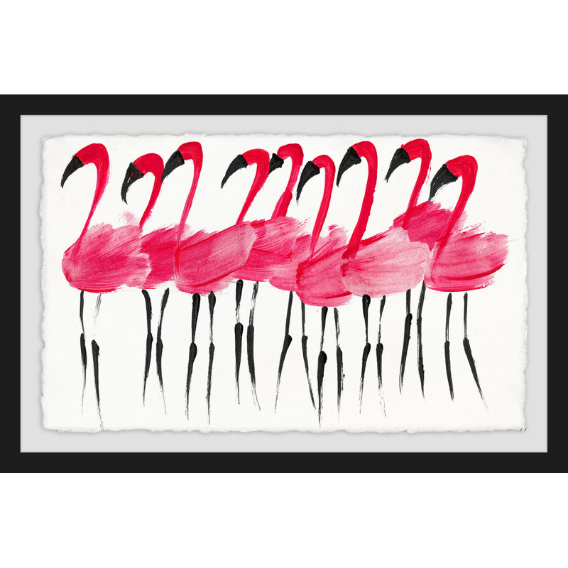 Pink Flamingos - Single Picture Frame Print, 30 cm H x 46 cm W