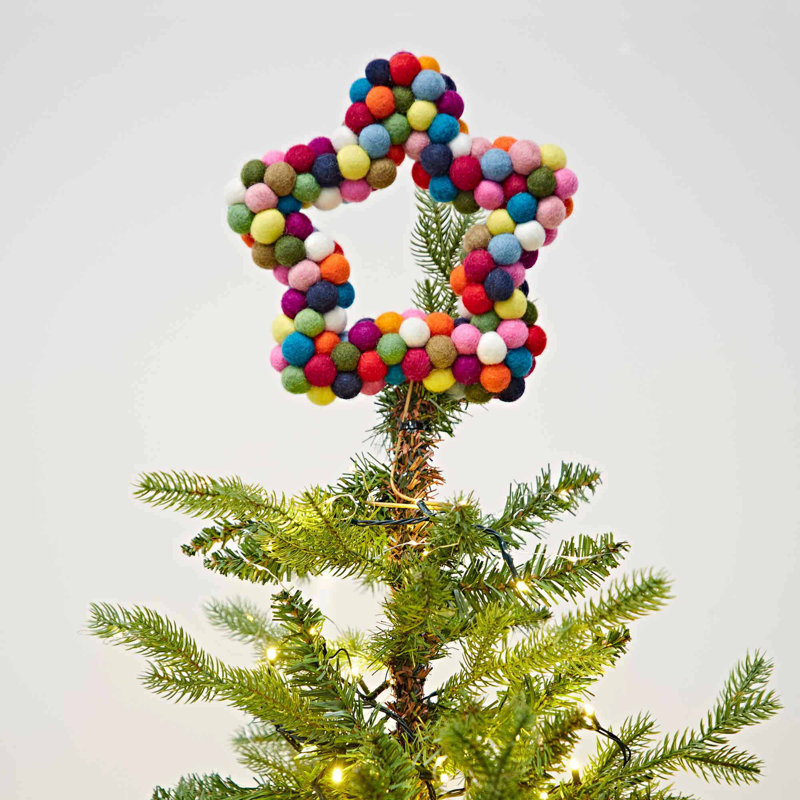 20cm Handmade Dots Wool Tree Topper