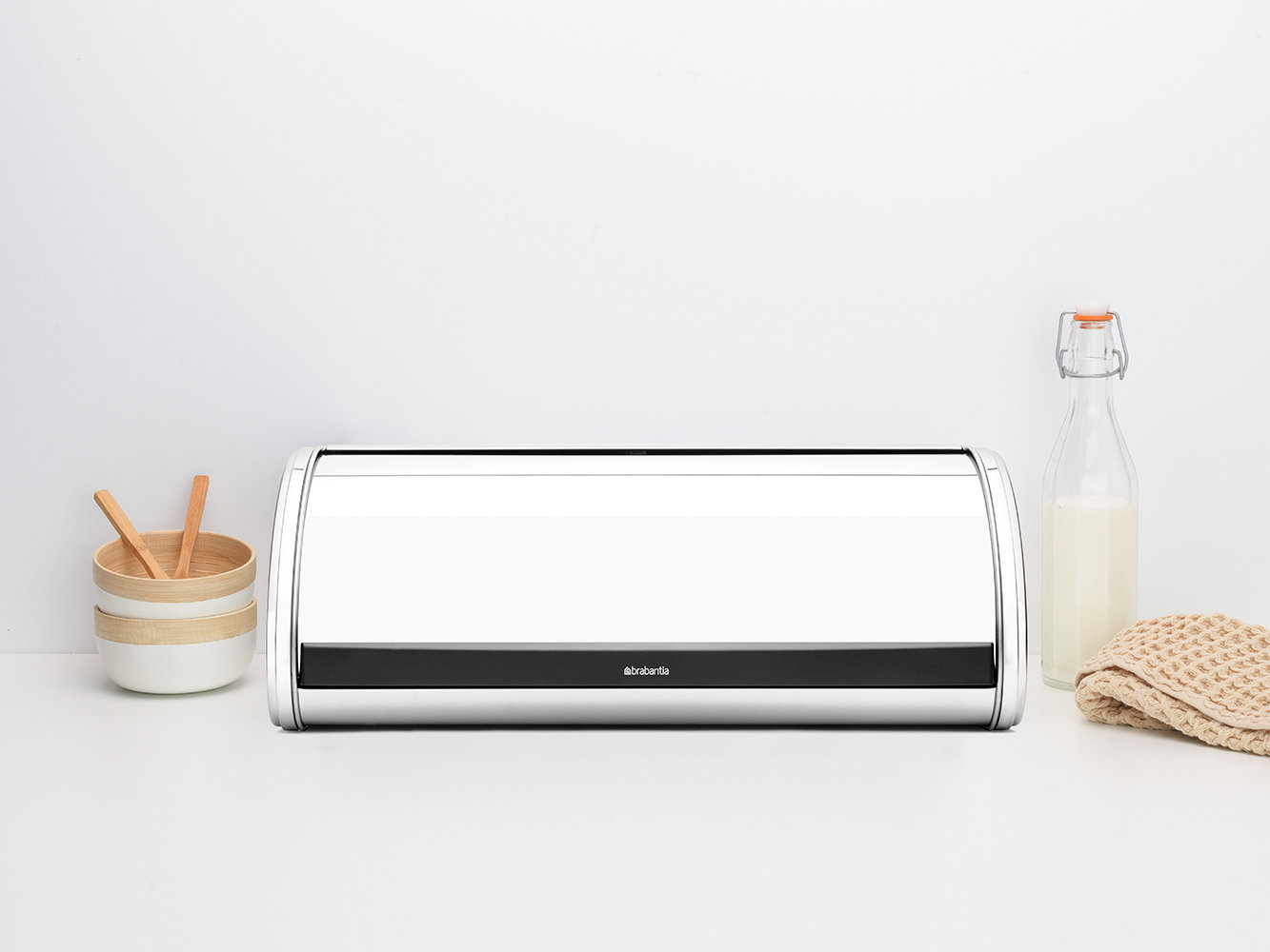 Brabantia Roll Top Bread Box, Brilliant Steel