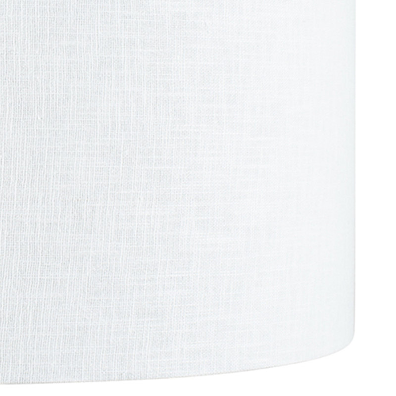 Lino Self Lined Linen Drum Shade, 20cm H x 30cm W x 30cm D, White