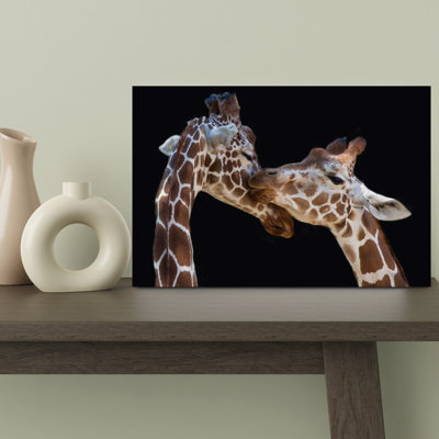 «Gentle Giraffe Love», art mural contemporain