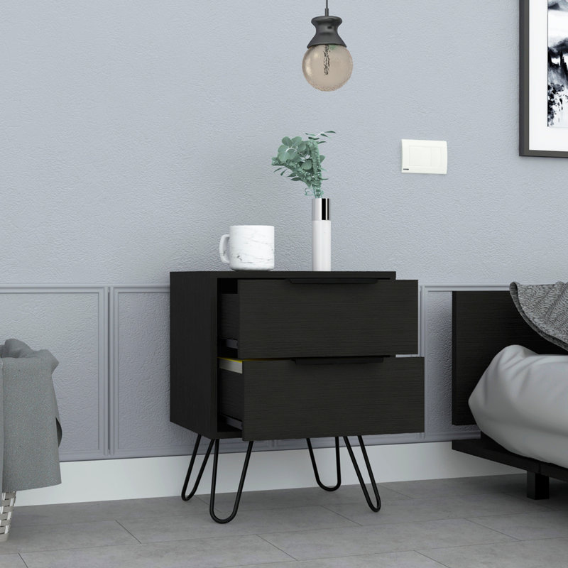 Table de chevet de style contemporain, Noir