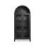 Une armoire de rangement arquée haute avec une lampe, une armoire de rangement en bois de style rétro moderne avec des cloisons en verre réglables, peut être utilisée comme armoire multifonctionnelle dans les cuisines - noir-52920738-52920749