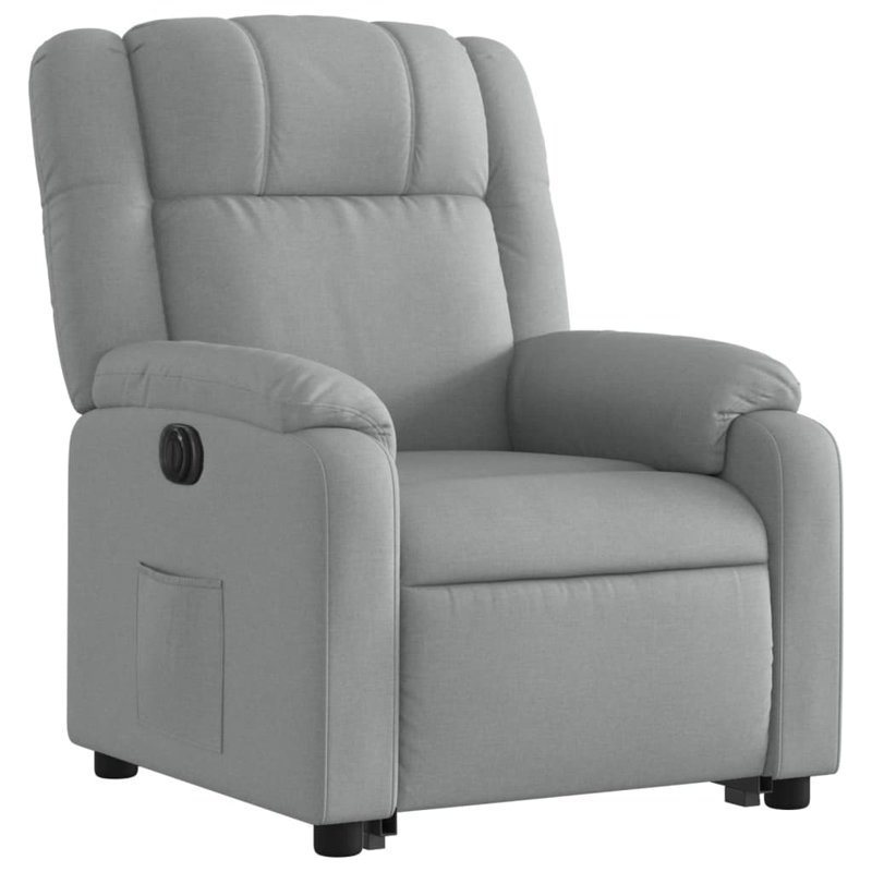 Upholstered Massage Chair, Gray Polyester, Power