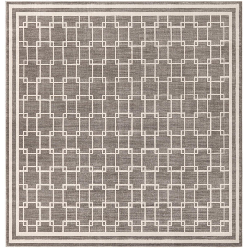 Tapis contemporain gris Ogorman, Carré 7 pi 10 po