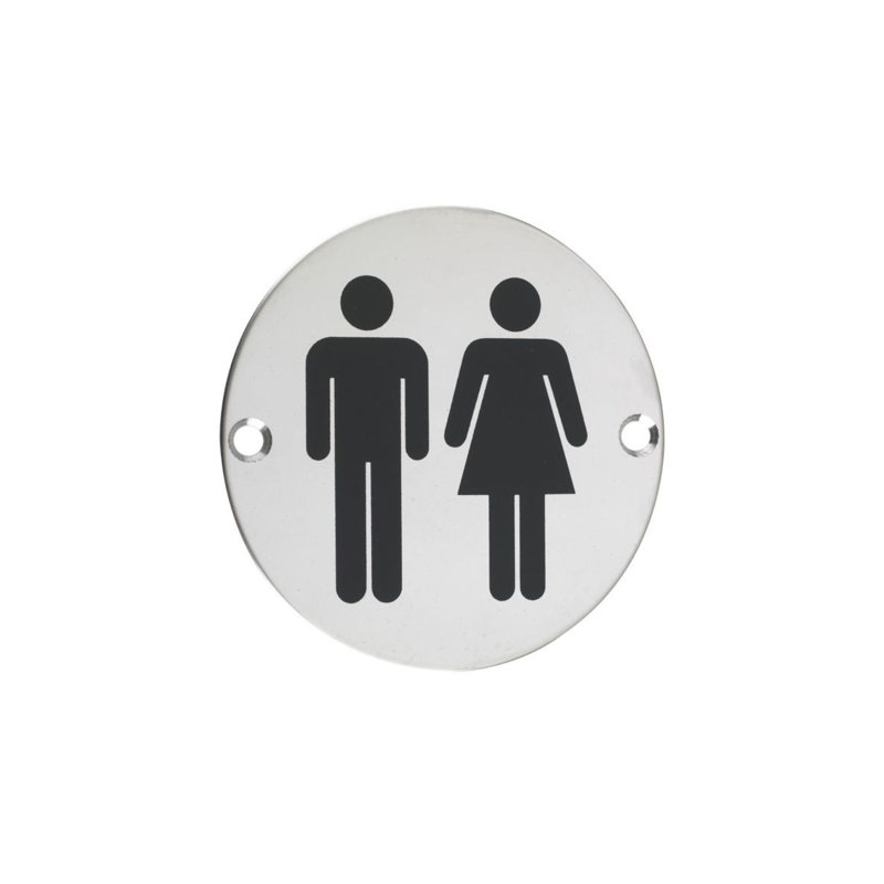 Unisex Sign, Polished Stainless