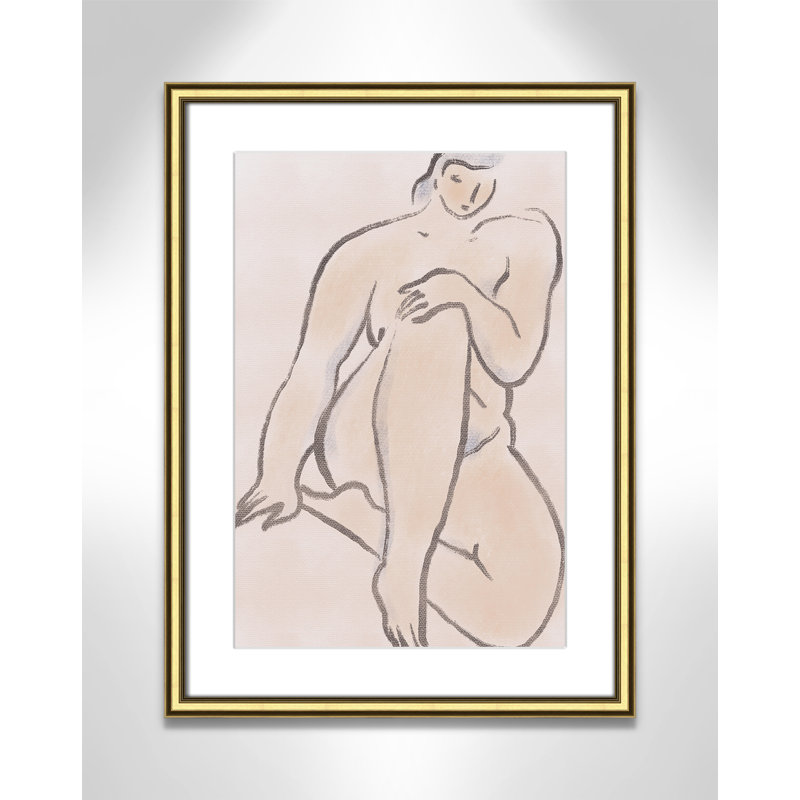 «Pastel nude 07 Print» par Dean, L 18,25 po x H 24,25 po, Imprimé mat, Gold Classic