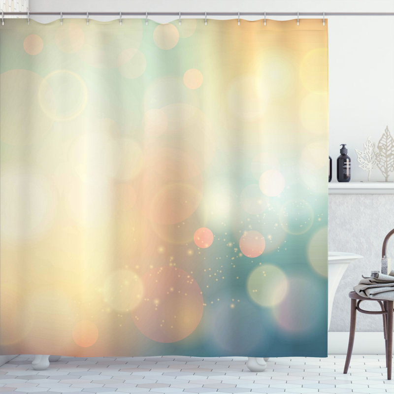 Abstract Shower Curtain with Hooks Included, 75" H x 69" W