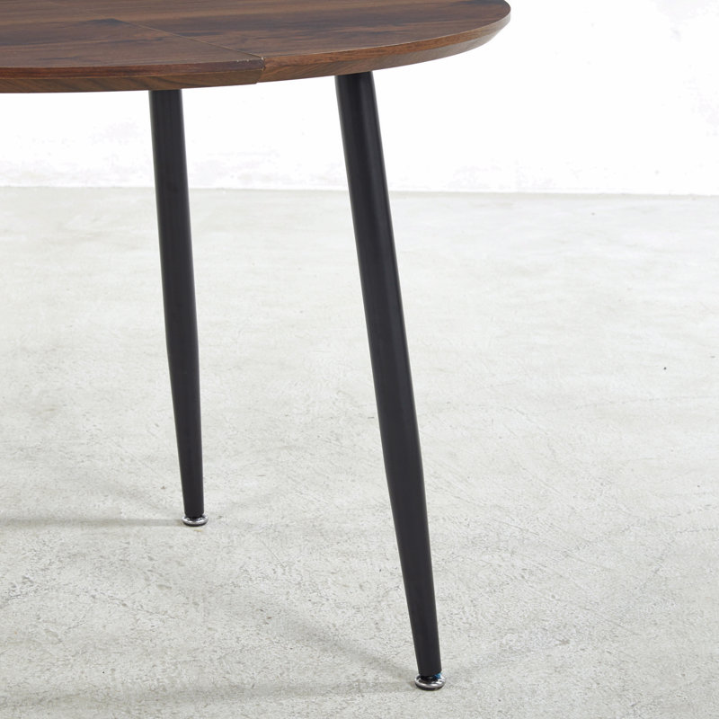 Extensible Table,DINING TABLE,OFFICE TABLE,COFFEE TABLE,Black Metal Leg,Walnut Colour Top