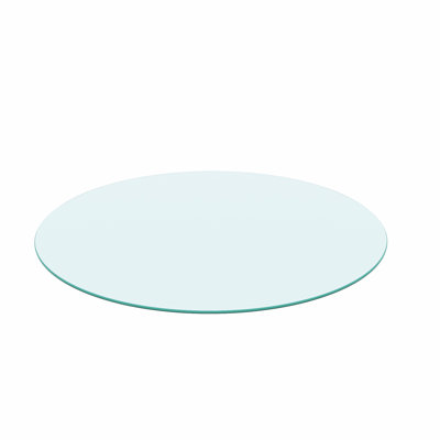 Plateau de table rond en verre 1/4 po - L 36,0 po x l 36,0 po x H 0,24 po - Verre - Transparent - Fabriqué en verre trempé de haute qualité