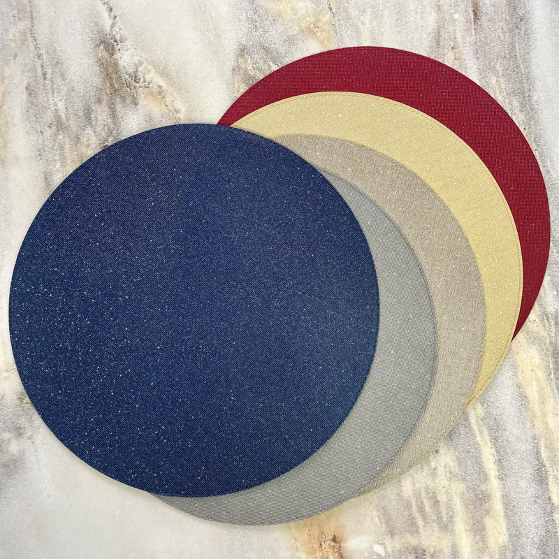 Gem Vinyl Round Placemats, Pearl