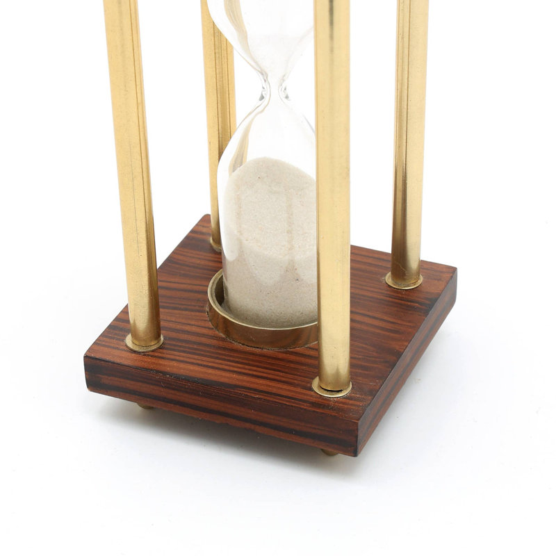 Sand Timer | Decorative Aluminum Frame Hourglass | 4x4x8"