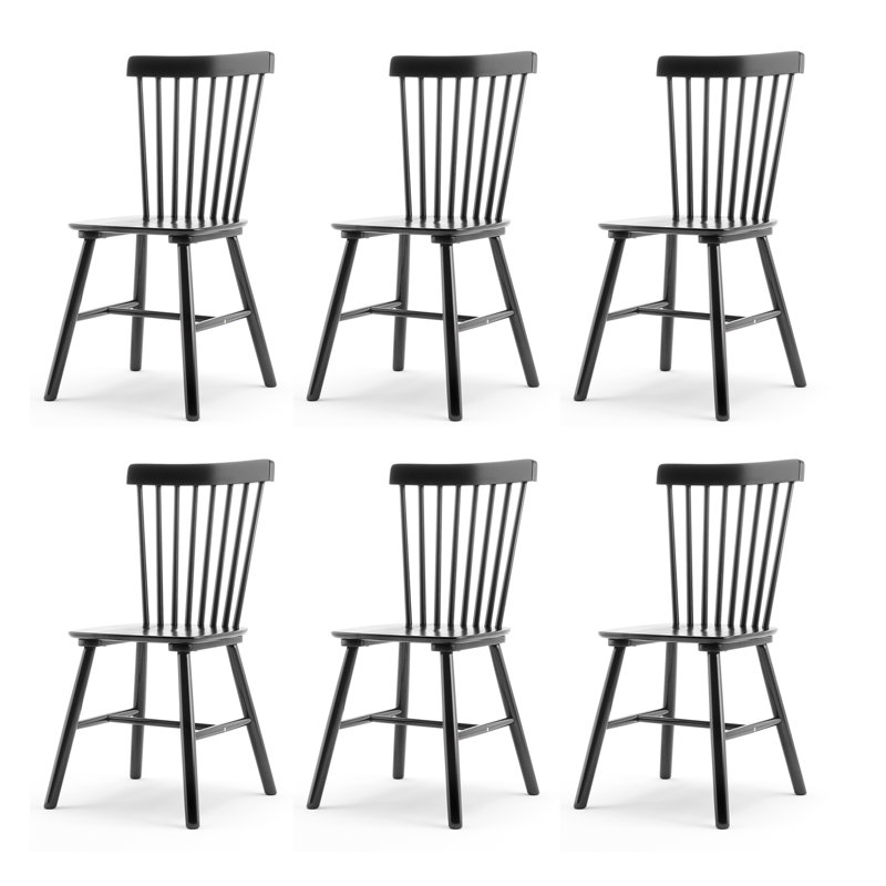 Ensemble de 6 chaises d'appoint Chesley, Noir