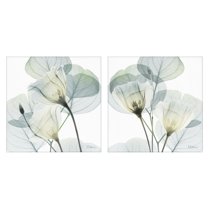 Ensemble de 2 toiles Divine Fate Flowers, design par Albert Koetsier, H 17 po x l 17 po