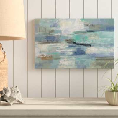 Clear Water Blue And Grey by Silvia Vassileva - Print on Canvas