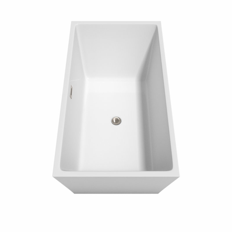Baignoire de trempage autoportante en acrylique avec robinet 59 po. X 32 po. Sara, Nickel brossé