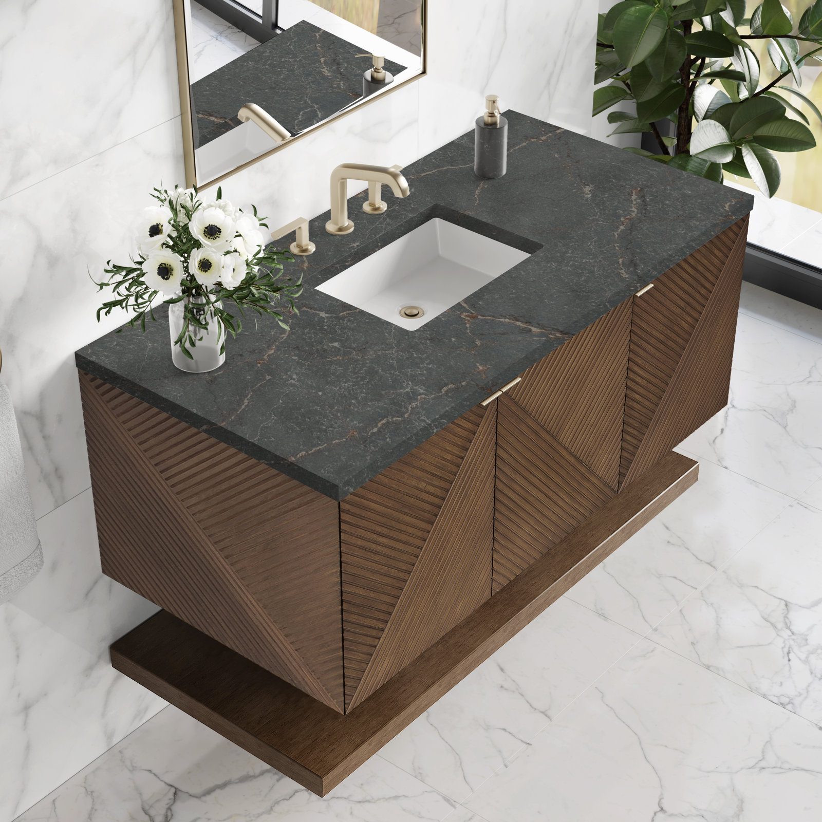 Marcello 48'' Single Bathroom Vanity, Parisien Bleu Quartz