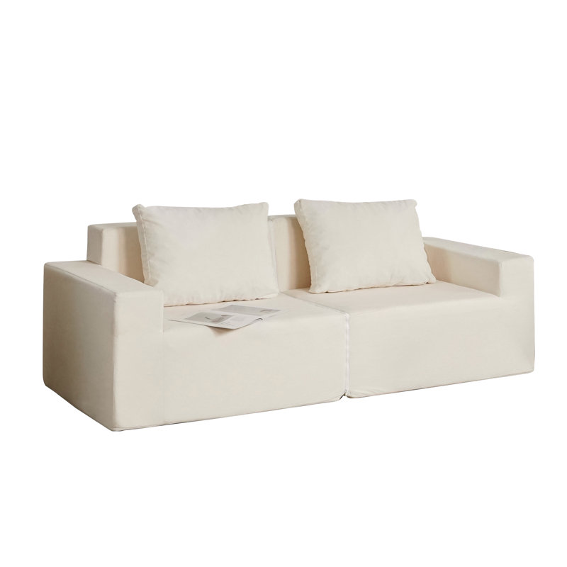Causeuse convertible pour canapé de salon en mousse, taille simple avec accoudoirs et housse lavable à la machine pour adultes et adolescents