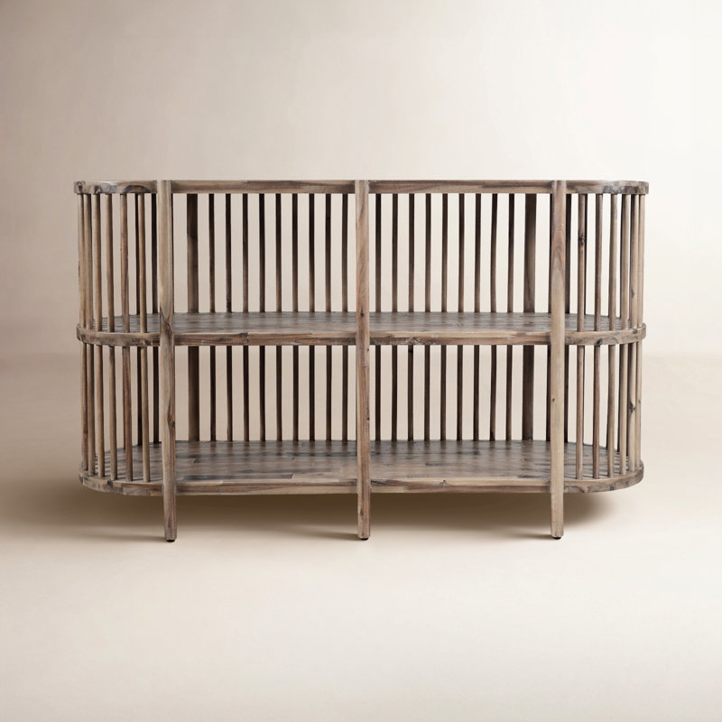 Charnock 72'' Wide Acacia Solid Wood, Gray Wash, 32"H x 54"W x 18"D