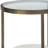 24" White Glass Round End Table