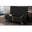 Rangement noir avec pieds en métal, élégant pour la maison, la chambre à coucher et le salon, banc spacieux rembourré noir et design