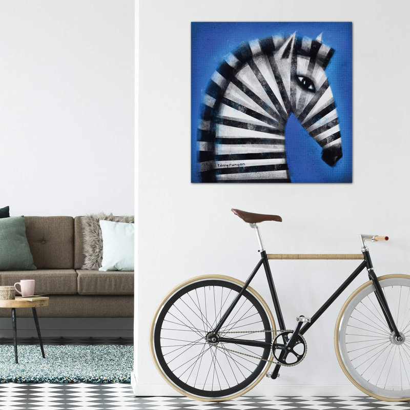 «Striped Profile» par Terry Runyan - imprimé, Toile tendue, Pas de tapis, H 37 po x l 37 po x P 1,5 po
