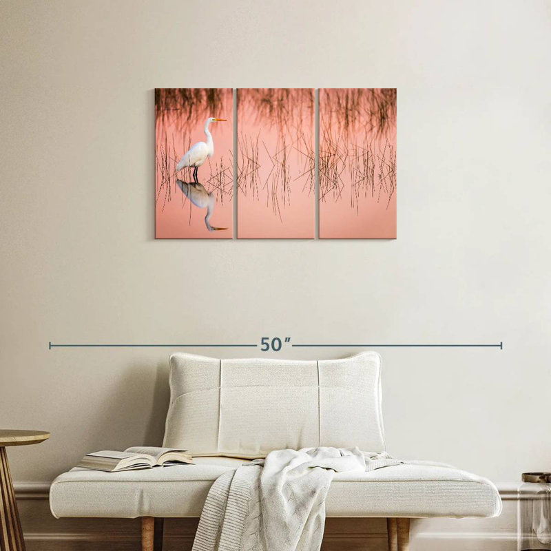 Brampt Great Egret On Marsh, 20" H x 33" W