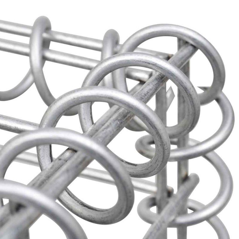 Lit surélevé en acier galvanisé Trapezium Gabion, H 39,37 po x l 59,06 po x P 7,87 po