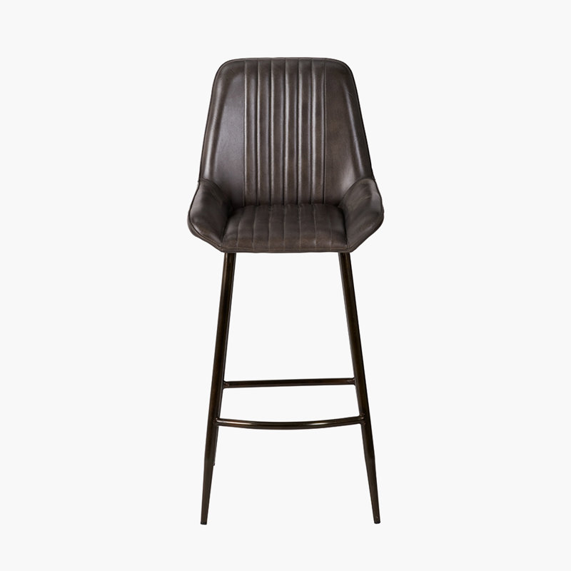 Theressa Upholstered Counter Stool with Metal Frame, Peppercorn Grey