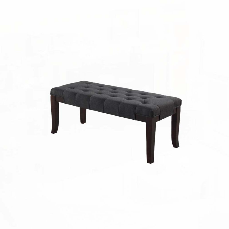 Banc de salle à manger rembourré et capitonné, Gris