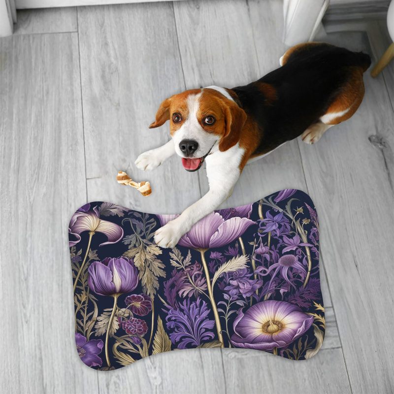Tapis d'alimentation en os 1 pièce Lavender Blooms, Moyen (18 po)