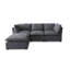 Ensemble de canapé d'angle en tissu de lin avec repose-pieds convertible Modern