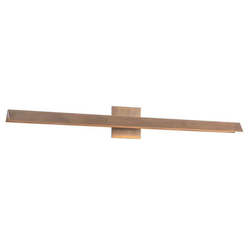 Galleria 15-in Brass dimmable LED Wall Sconce, Antique Brass, 37-in