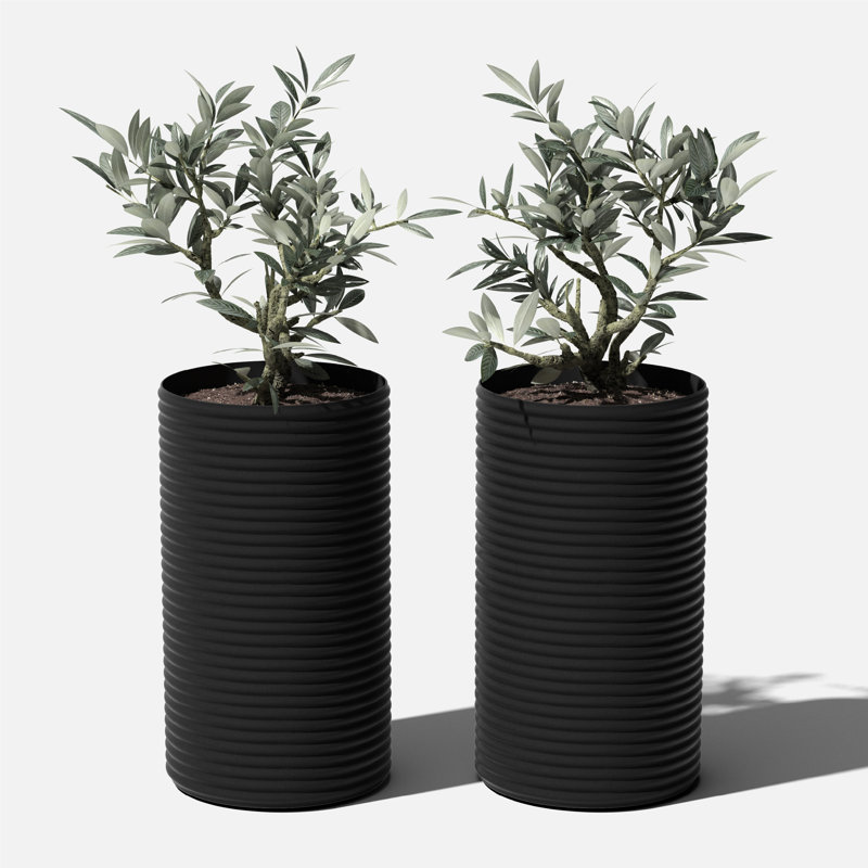 Veradek Mod Series Tall Planter, 24.75" H x 13.75" W x 13.75" D, 2, Black