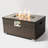 Rectangular Outdoor Fire Table With Marble Tabletop And Propane Gas Burner Ceramic 32Inch