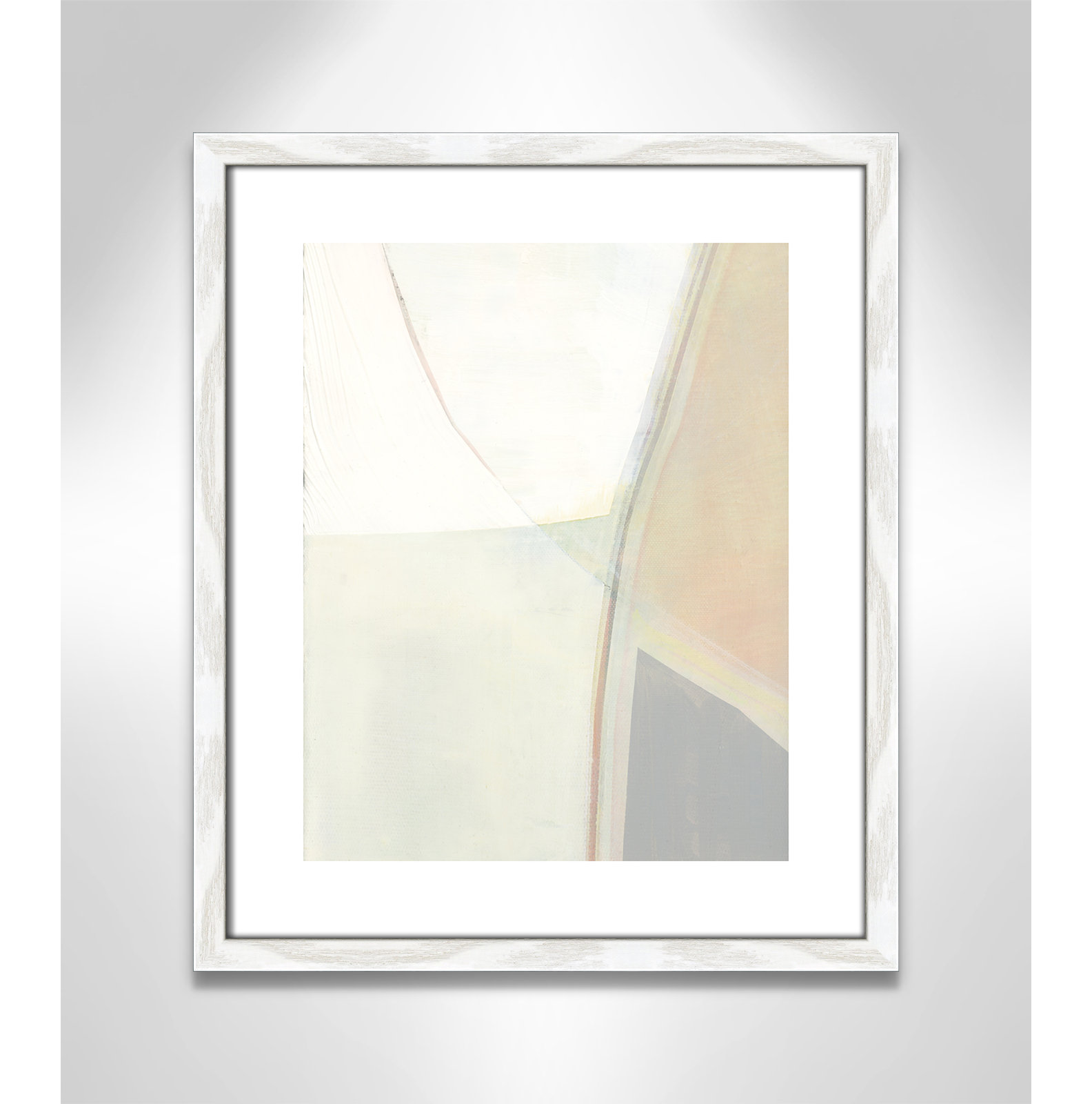 Alexandria "In Neutral II" Painting by Cartissi, 19" H x 16" W x 0.75" D, White Wood Framed Paper