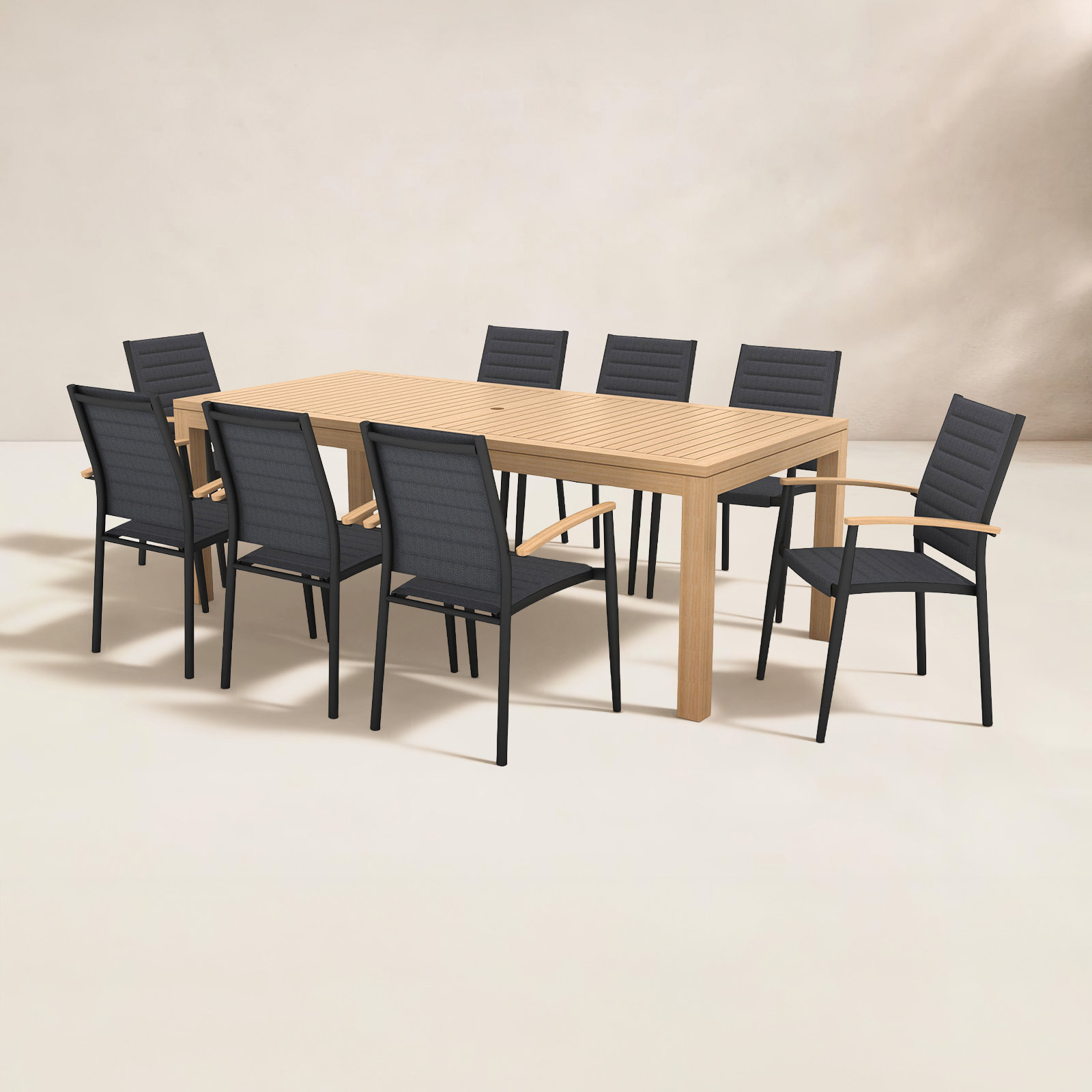 Cenka 87" Teak Patio Dining Set