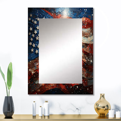 Drapeau américain drapeau IV - drapeau grand drapeau américain, miroir décoratif moderne, impression d'art en métal