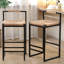 Ensemble de 2 tabourets de bar en métal avec dossier et repose-pieds