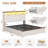 Wood Full Bed Frame with 6 Drawers and Spacious Storage Headboard Farmhouse LED Metal Platform Bed with Charging Station No Boxing Need-255102226-253110981