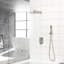 Douche murale à double tête - Carré de 10 pouces, nickel brossé, pluie et tête de douche à main à fixation carrée - équilibrée-121320248