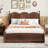 Charming Platform Bed with Drawers and Pull-Out Trundle for Versatile Use-1042010935